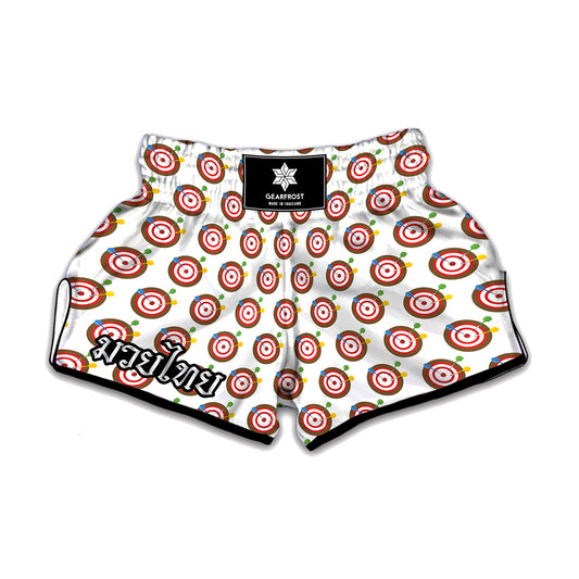 Colorful Darts And Dartboard Print Muay Thai Boxing Shorts