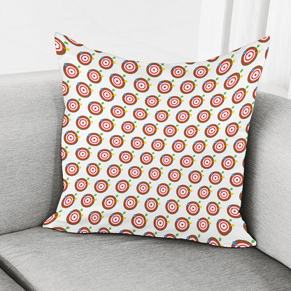 Colorful Darts And Dartboard Print Pillow Cover