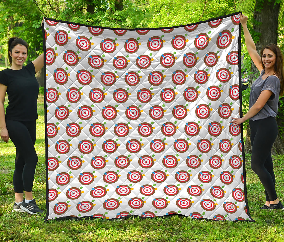Colorful Darts And Dartboard Print Quilt