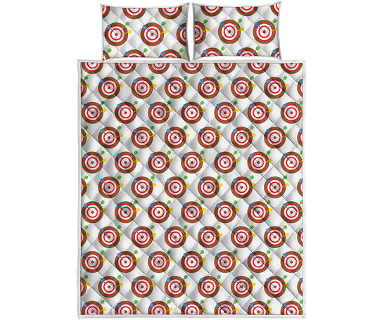 Colorful Darts And Dartboard Print Quilt Bed Set
