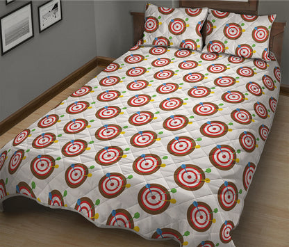 Colorful Darts And Dartboard Print Quilt Bed Set