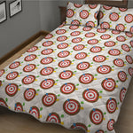Colorful Darts And Dartboard Print Quilt Bed Set
