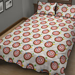 Colorful Darts And Dartboard Print Quilt Bed Set