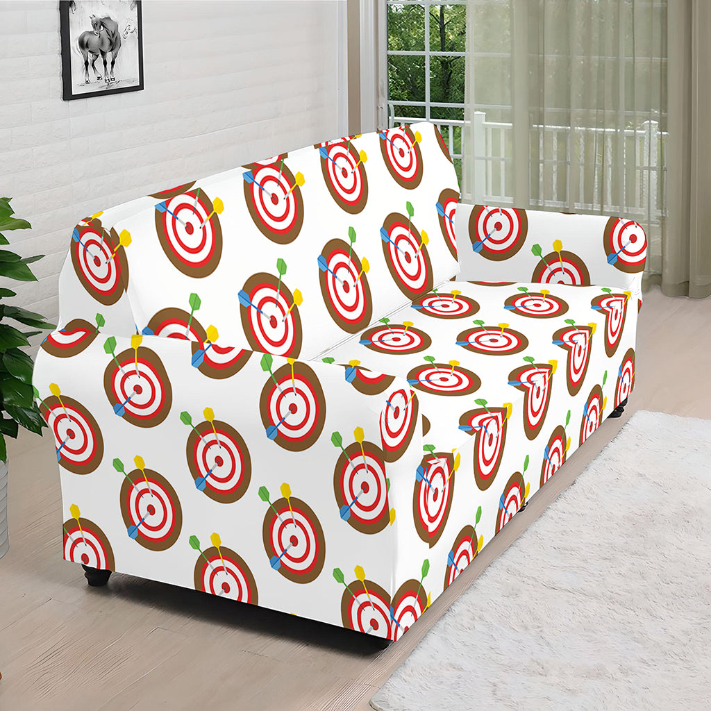 Colorful Darts And Dartboard Print Sofa Cover