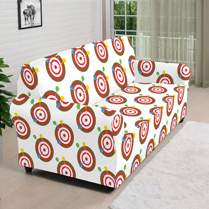 Colorful Darts And Dartboard Print Sofa Cover