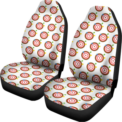 Colorful Darts And Dartboard Print Universal Fit Car Seat Covers