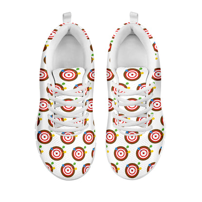 Colorful Darts And Dartboard Print White Sneakers