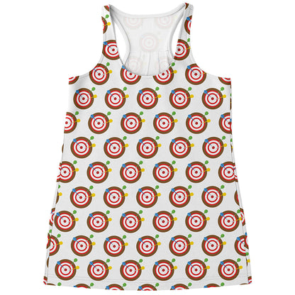 Colorful Darts And Dartboard Print Women's Racerback Tank Top