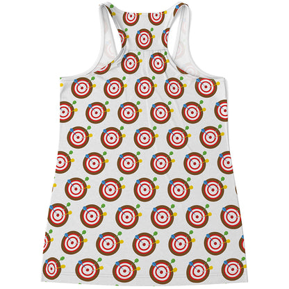 Colorful Darts And Dartboard Print Women's Racerback Tank Top