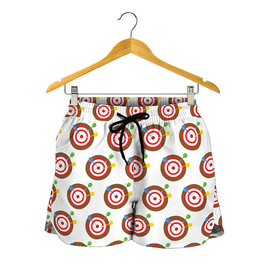 Colorful Darts And Dartboard Print Women's Shorts