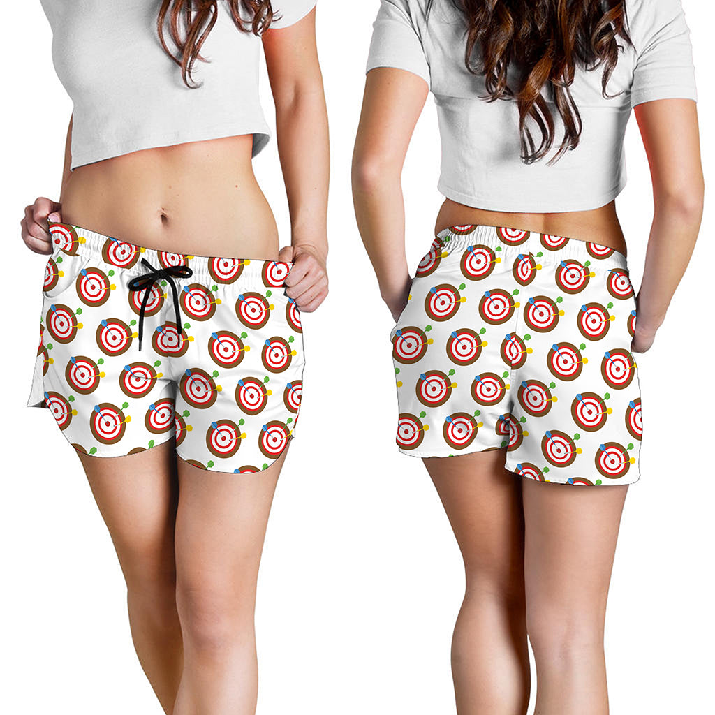 Colorful Darts And Dartboard Print Women's Shorts
