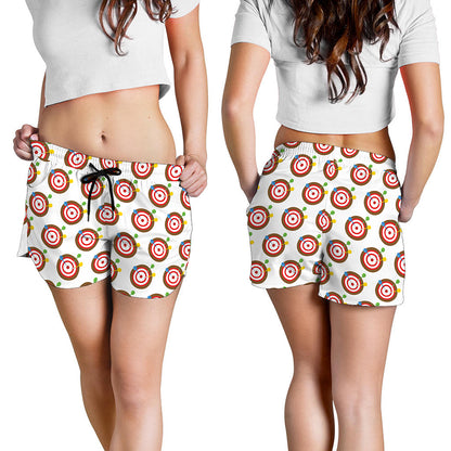 Colorful Darts And Dartboard Print Women's Shorts