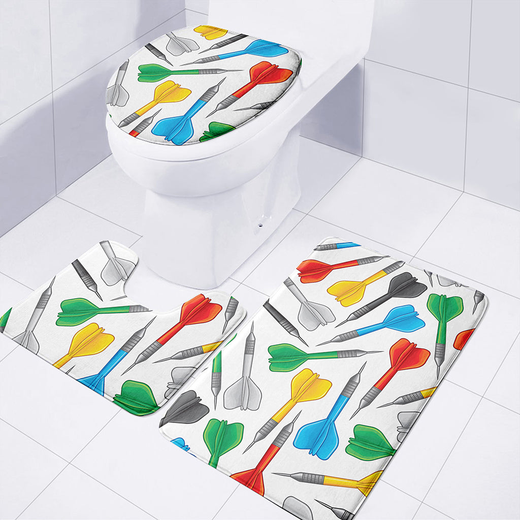 Colorful Darts Pattern Print 3 Piece Bath Mat Set