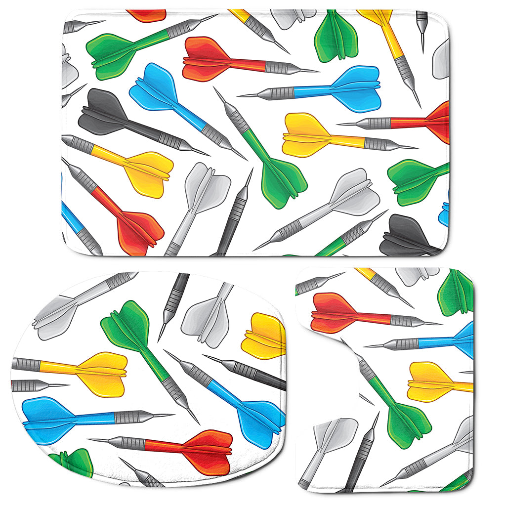 Colorful Darts Pattern Print 3 Piece Bath Mat Set