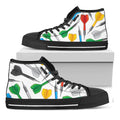 Colorful Darts Pattern Print Black High Top Sneakers