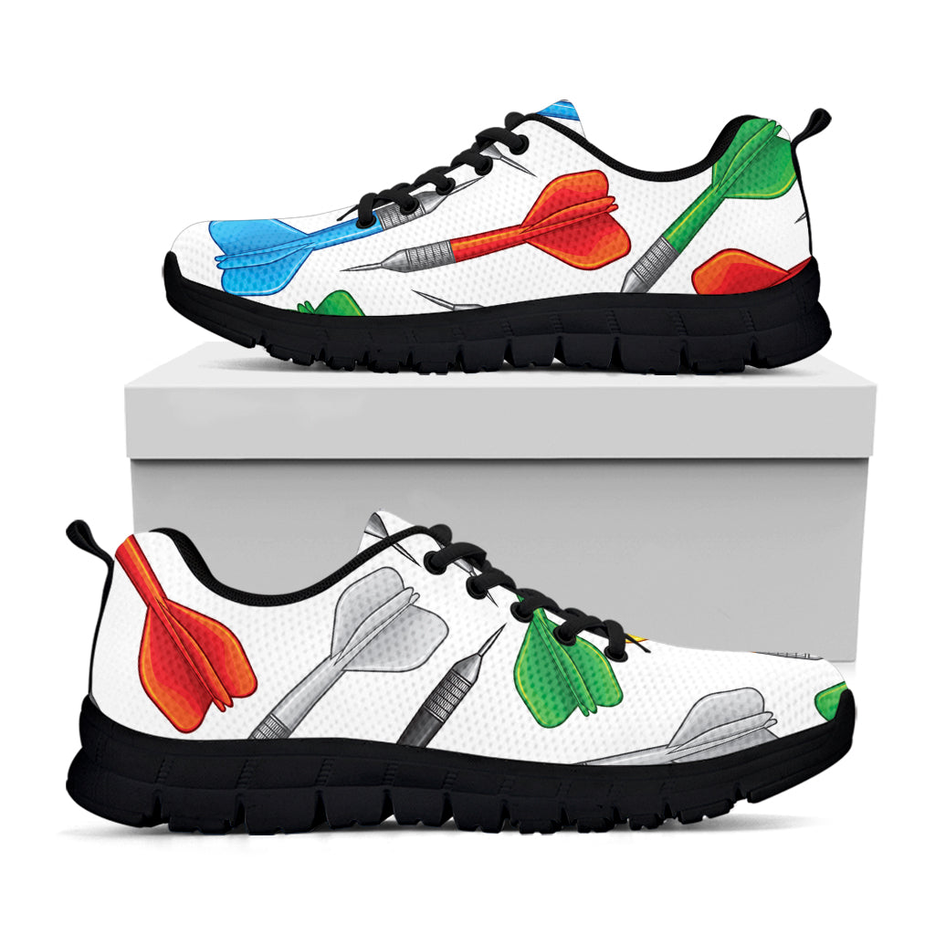 Colorful Darts Pattern Print Black Sneakers