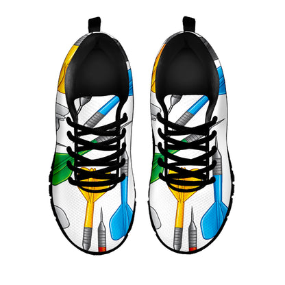 Colorful Darts Pattern Print Black Sneakers