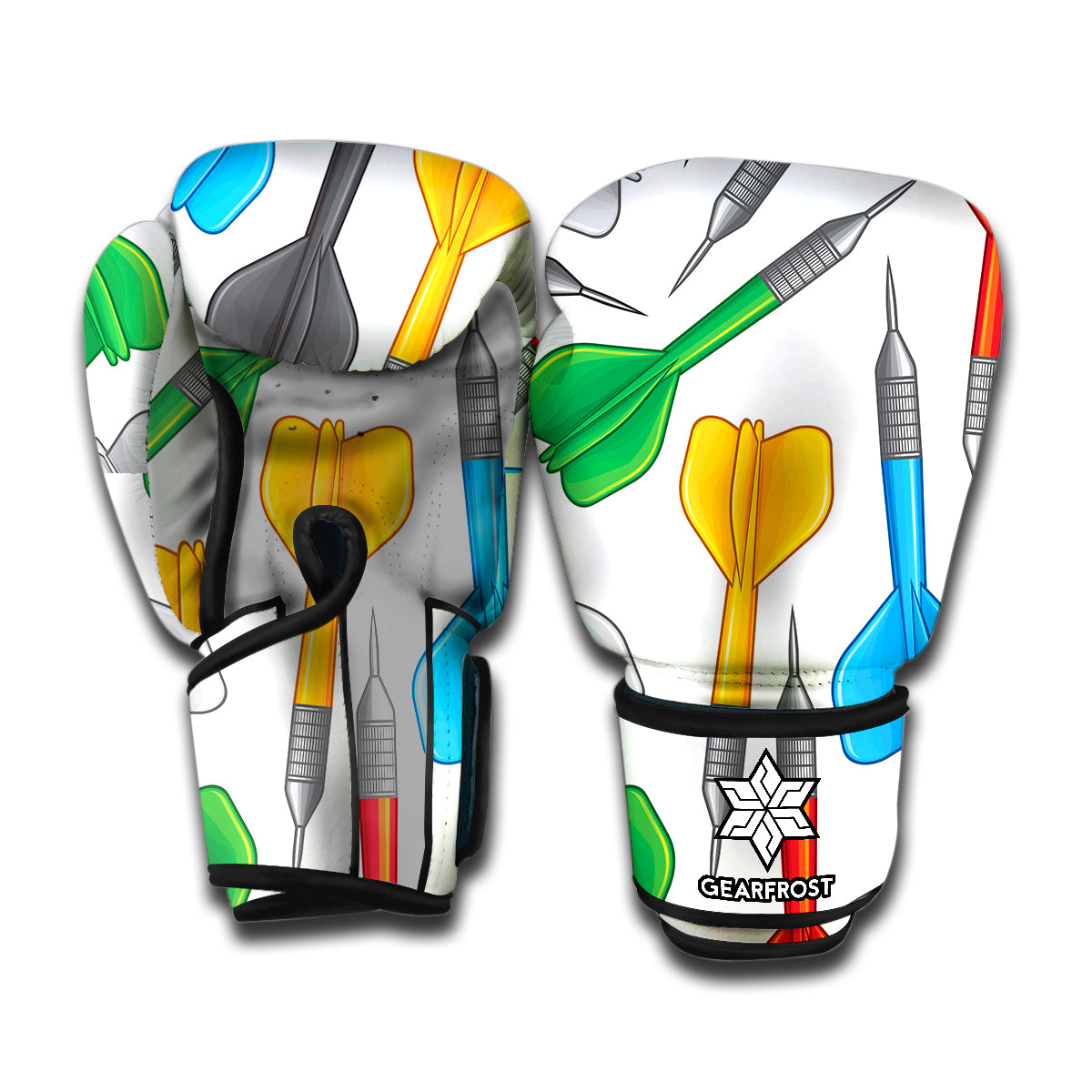 Colorful Darts Pattern Print Boxing Gloves