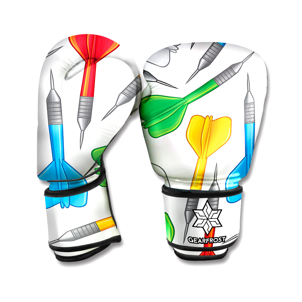 Colorful Darts Pattern Print Boxing Gloves