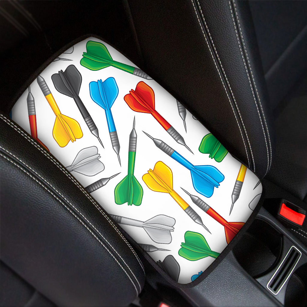 Colorful Darts Pattern Print Car Center Console Cover