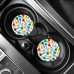 Colorful Darts Pattern Print Car Coasters