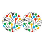 Colorful Darts Pattern Print Car Coasters
