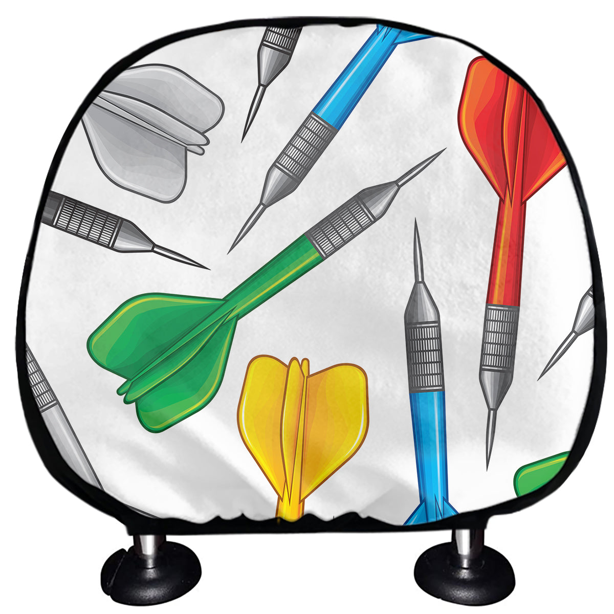 Colorful Darts Pattern Print Car Headrest Covers