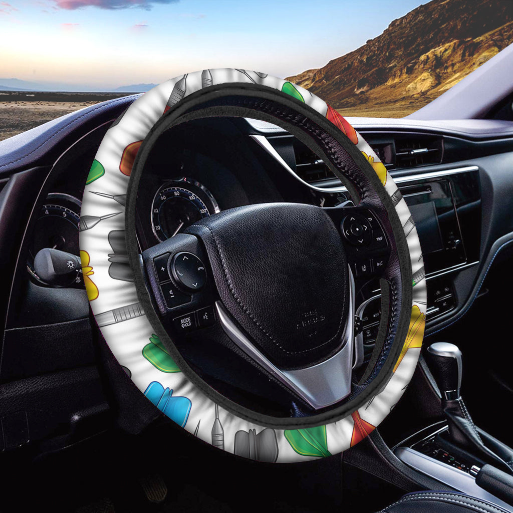 Colorful Darts Pattern Print Car Steering Wheel Cover