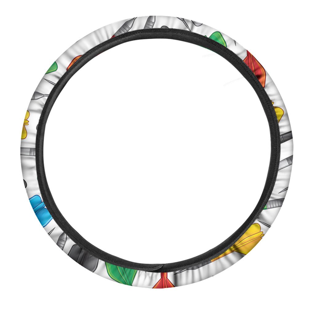 Colorful Darts Pattern Print Car Steering Wheel Cover