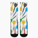 Colorful Darts Pattern Print Crew Socks