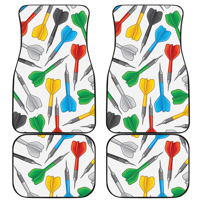 Colorful Darts Pattern Print Front and Back Car Floor Mats