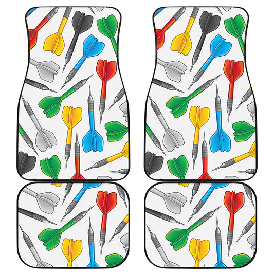 Colorful Darts Pattern Print Front and Back Car Floor Mats