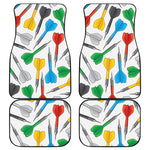 Colorful Darts Pattern Print Front and Back Car Floor Mats