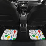 Colorful Darts Pattern Print Front and Back Car Floor Mats