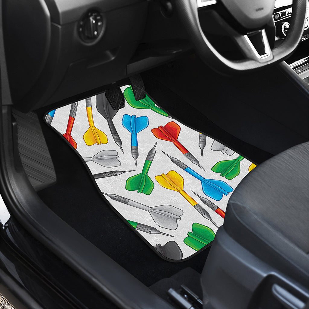 Colorful Darts Pattern Print Front and Back Car Floor Mats