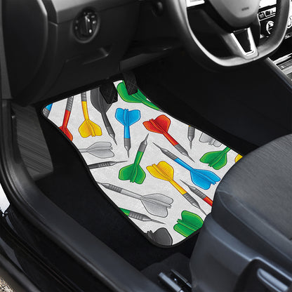 Colorful Darts Pattern Print Front and Back Car Floor Mats