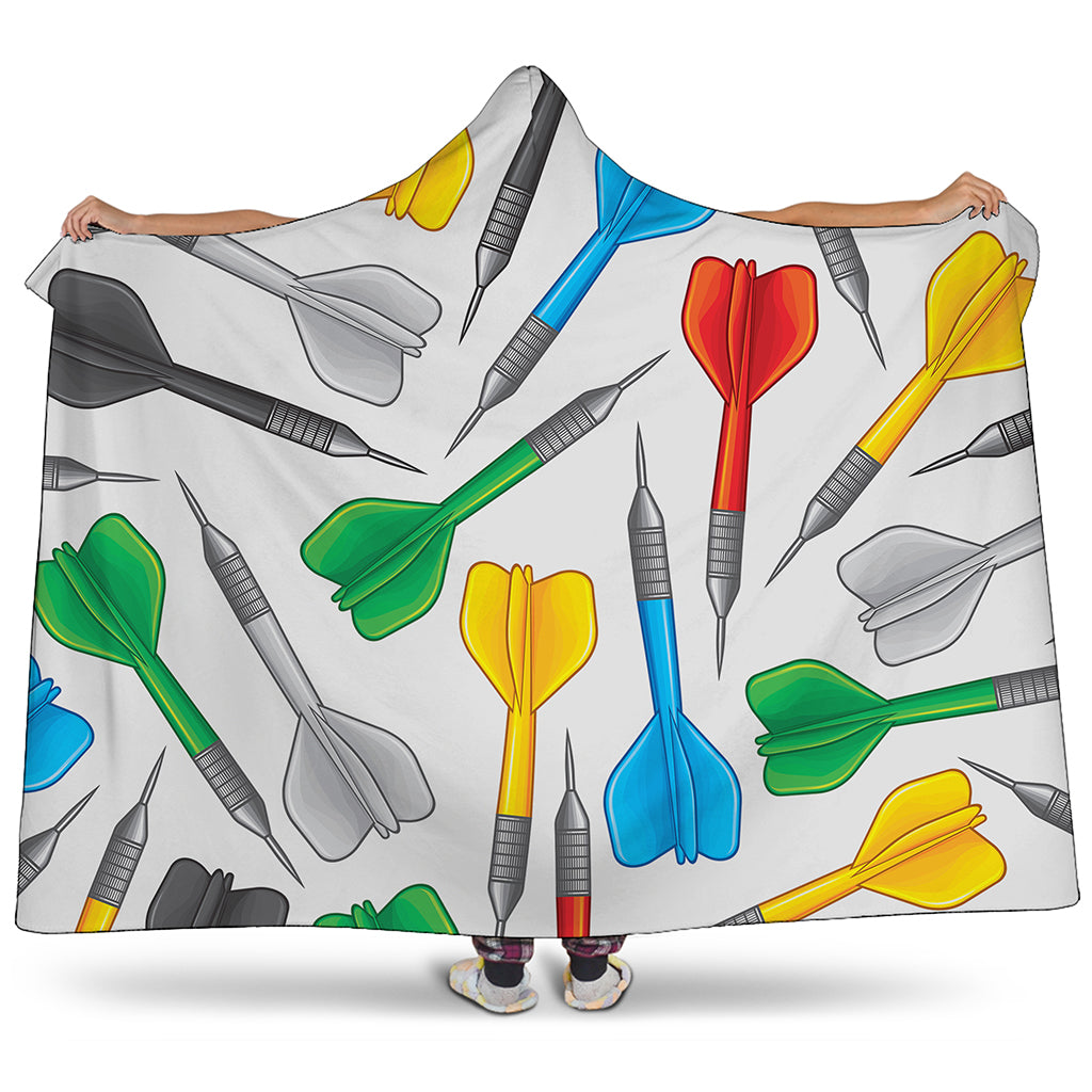 Colorful Darts Pattern Print Hooded Blanket