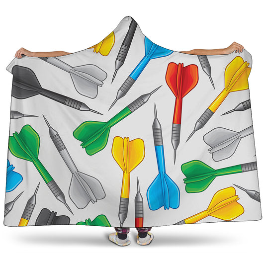Colorful Darts Pattern Print Hooded Blanket