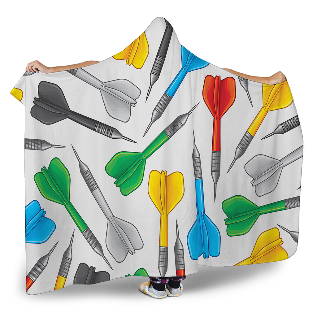 Colorful Darts Pattern Print Hooded Blanket