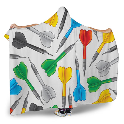 Colorful Darts Pattern Print Hooded Blanket