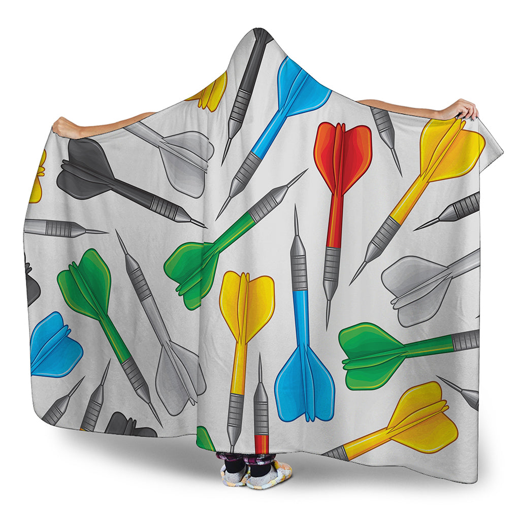Colorful Darts Pattern Print Hooded Blanket