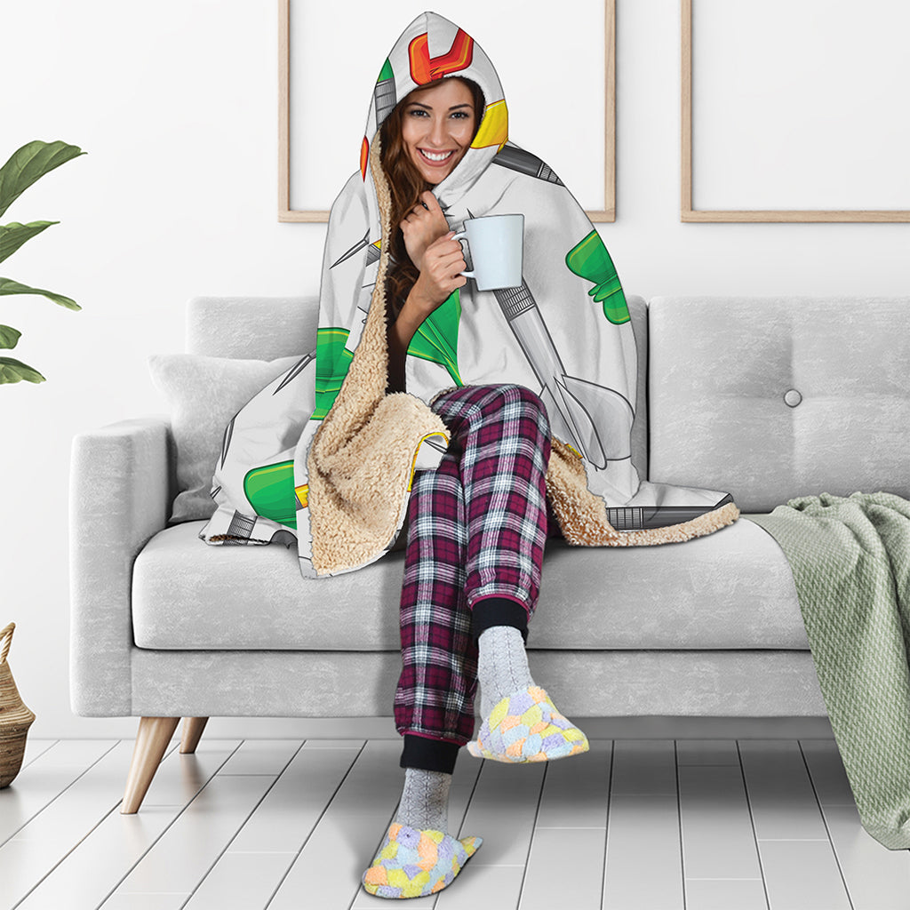 Colorful Darts Pattern Print Hooded Blanket