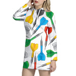 Colorful Darts Pattern Print Hoodie Dress