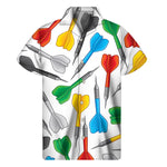 Colorful Darts Pattern Print Men's Short Sleeve Shirt