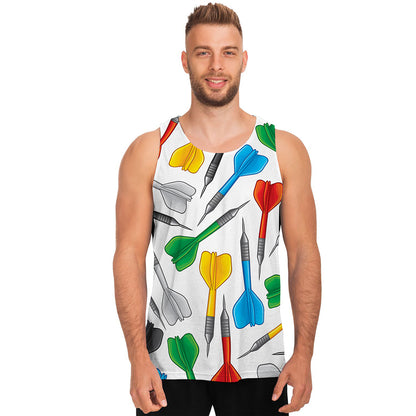 Colorful Darts Pattern Print Men's Tank Top