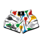 Colorful Darts Pattern Print Muay Thai Boxing Shorts