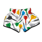 Colorful Darts Pattern Print Muay Thai Boxing Shorts
