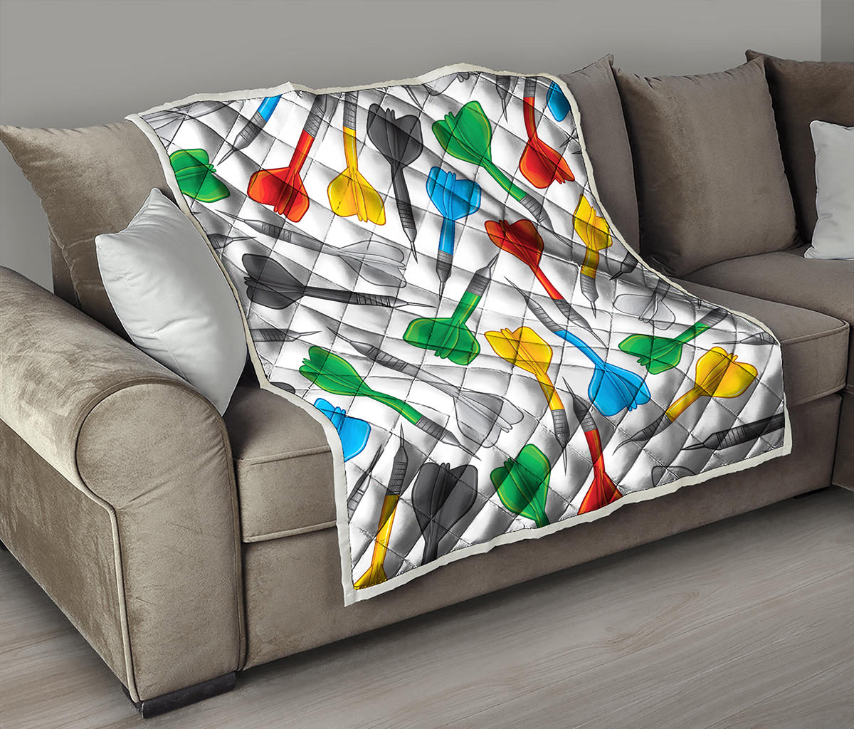 Colorful Darts Pattern Print Quilt