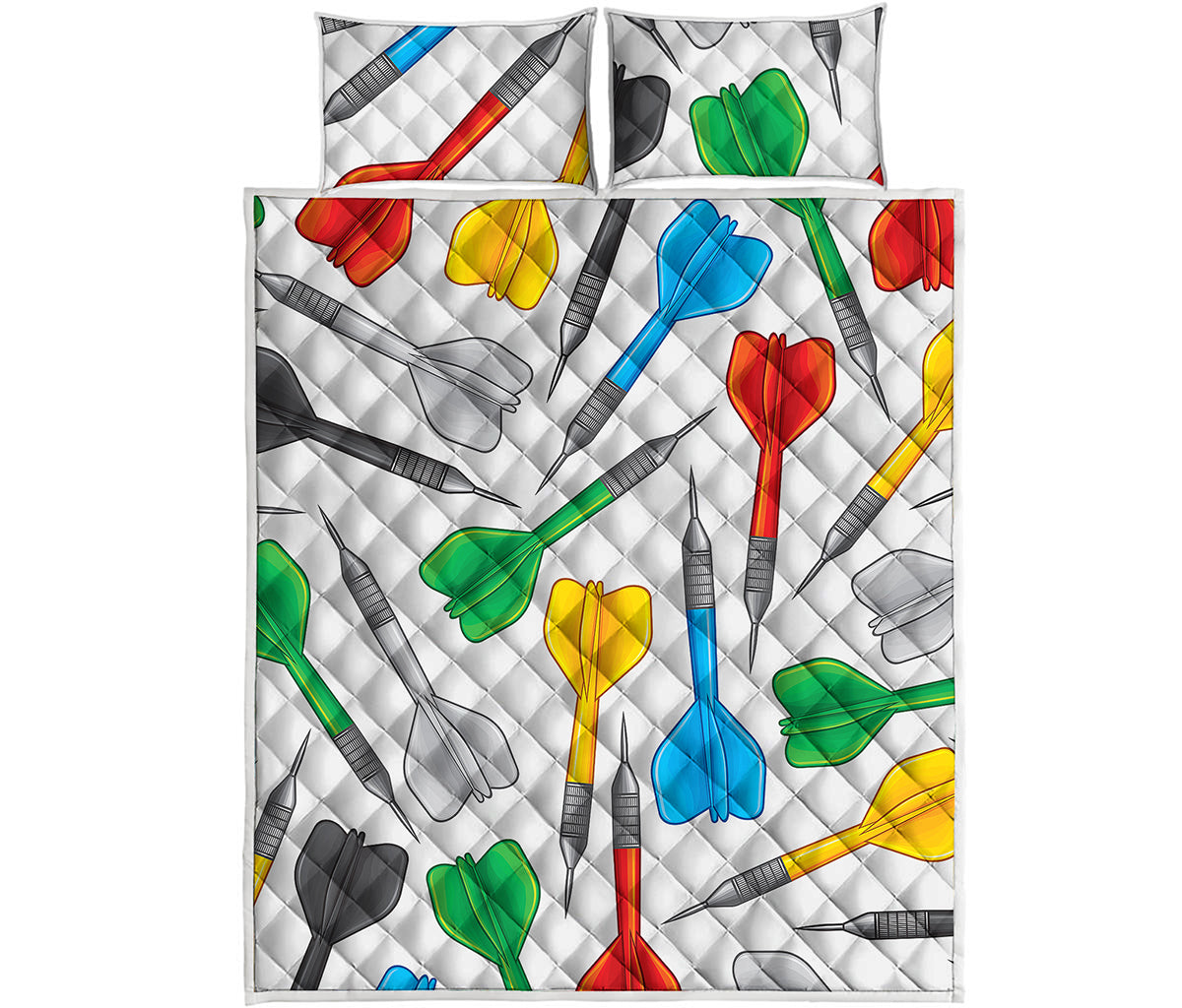 Colorful Darts Pattern Print Quilt Bed Set