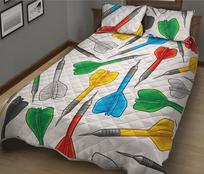 Colorful Darts Pattern Print Quilt Bed Set